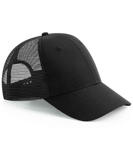 Beechfield Recycled 6 Panel Snapback Trucker Cap Black