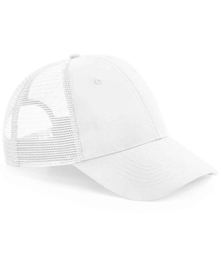 Beechfield Recycled 6 Panel Snapback Trucker Cap White