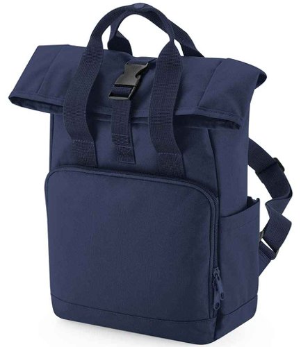 BagBase Recycled Mini Twin Handle Roll-Top Backpack Navy Dusk