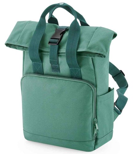 BagBase Recycled Mini Twin Handle Roll-Top Backpack Sage Green