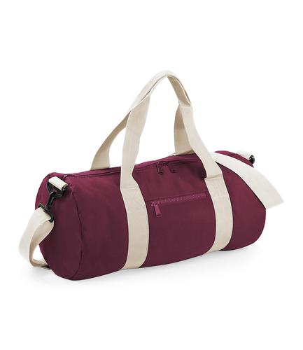 BagBase Original Barrel Bag Burgundy/Off White