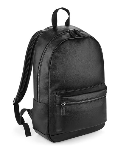 BagBase Faux Leather Backpack Black