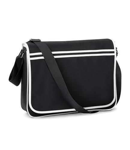 BagBase Retro Messenger Black/White Messenger Bags BG71 BK/WH ONE