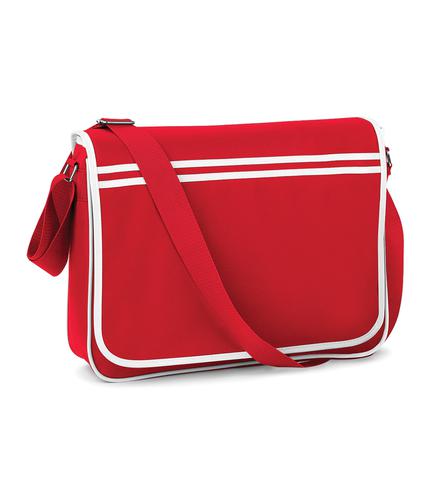 BagBase Retro Messenger Classic Red/White