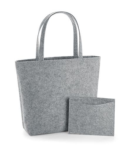 BagBase Felt Shopper Grey Melange