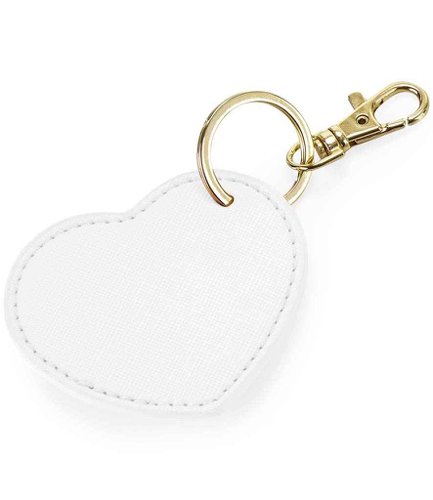 BagBase Boutique Heart Key Clip Soft White