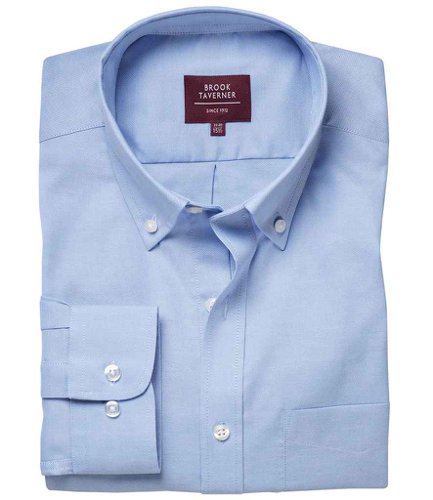 Brook Taverner Whistler Long Sleeve Oxford Shirt Sky Blue 15