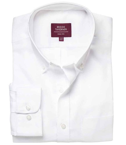 Brook Taverner Whistler Long Sleeve Oxford Shirt White 15