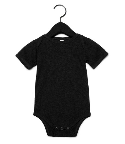 Bella Baby Tri-Blend Short Sleeve Bodysuit Charcoal Black Tri-Blend 12-18
