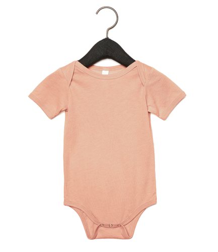 Bella Baby Tri-Blend Short Sleeve Bodysuit Peach Tri-Blend 3-6
