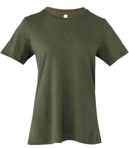 Bella Ladies Relaxed Jersey T-Shirt Military Green S Polo Shirts and T-Shirts BL6400 MGR S