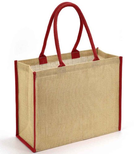 Brand Lab Jute Tipped Shopper Natural/Red