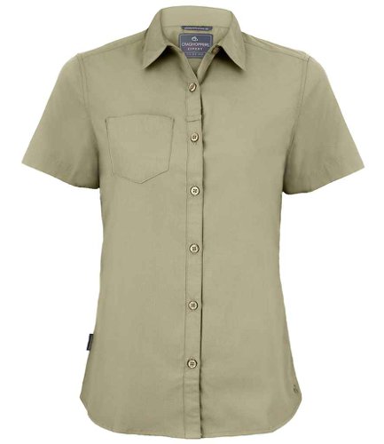 Craghoppers Expert Ladies Kiwi Short Sleeve Shirt Pebble 10