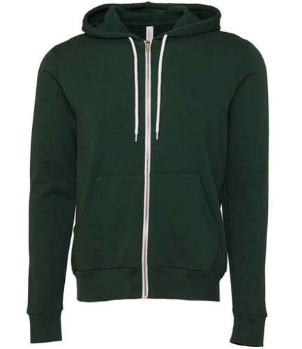 Canvas Unisex Full Zip Hoodie Forest Green L
