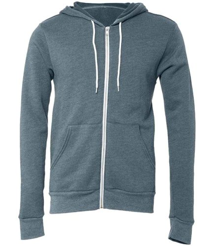Canvas Unisex Full Zip Hoodie Heather Slate L
