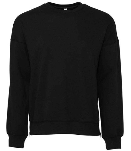 Canvas Unisex Sponge Fleece Drop Shoulder Sweatshirt DTG Black L