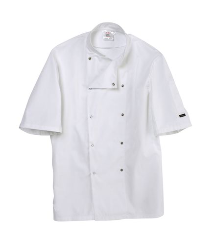 Dennys Short Sleeve Press Stud Chef's Jacket White 3XL