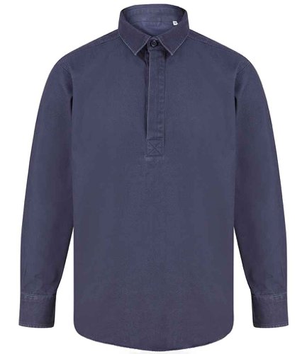 Front Row Pullover Drill Shirt Washed Navy