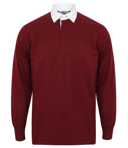 Front Row Classic Rugby Shirt Deep Burgundy/White 3XL