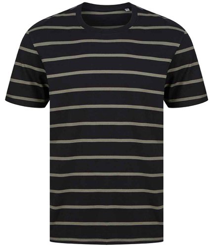 Front Row Striped T-Shirt Black/Khaki L