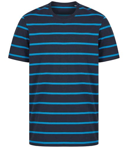 Front Row Striped T-Shirt Navy/Marine Blue L