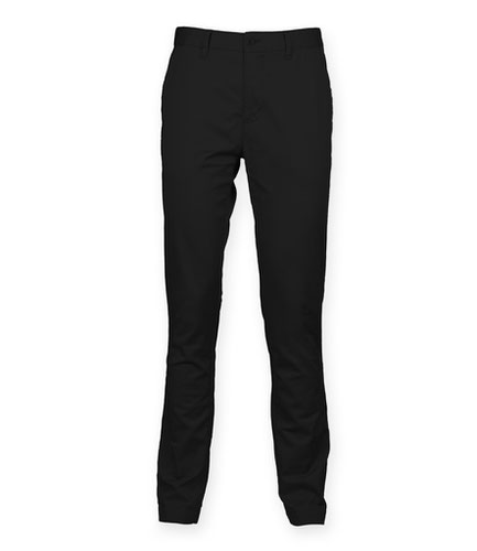 Front Row Ladies Stretch Chino Trousers Black XL/16
