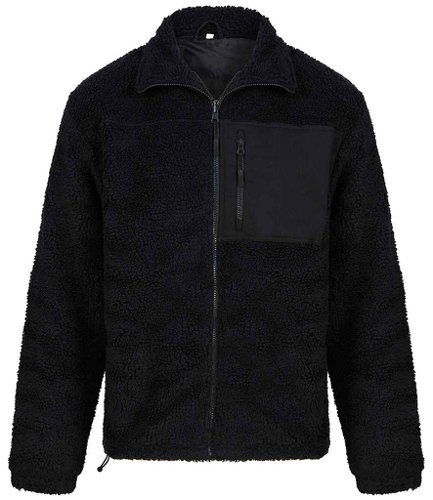 Front Row Recycled Sherpa Fleece Jacket Black L