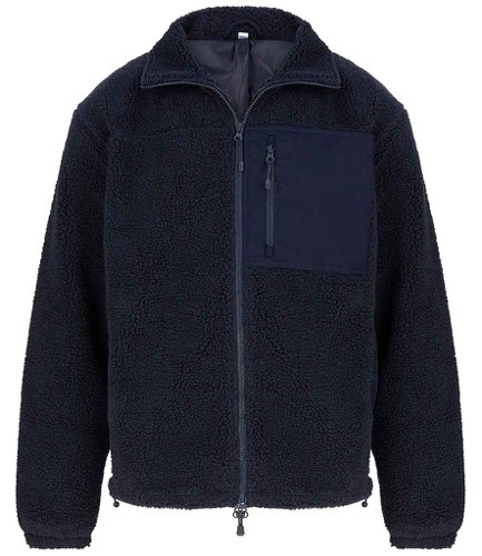 Front Row Recycled Sherpa Fleece Jacket Navy L
