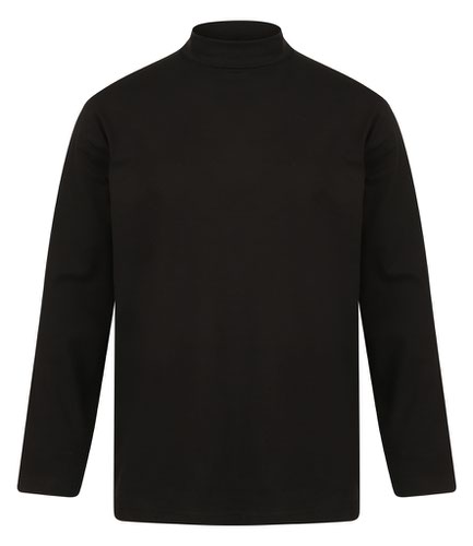 Henbury Long Sleeve Roll Neck Top Black L