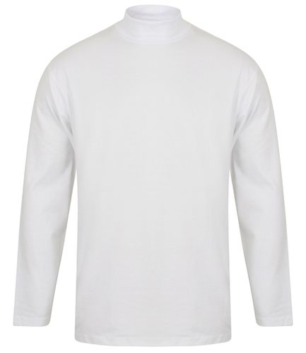 Henbury Long Sleeve Roll Neck Top White L