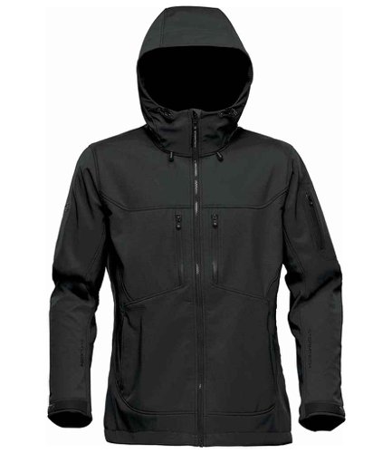 Stormtech Ladies Epsilon 2 Hooded Soft Shell Jacket Black/Graphite Grey L