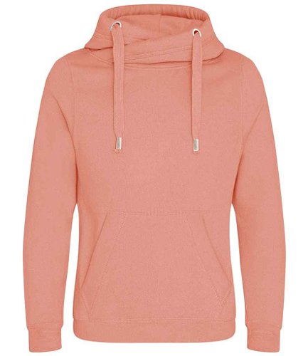 AWDis Cross Neck Hoodie Dusty Pink L