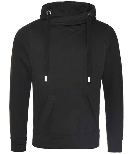 AWDis Cross Neck Hoodie Jet Black L