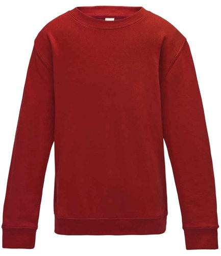 AWDis Kids Sweatshirt Fire Red 7-8 Fleeces, Sweatshirts & Jumpers JH030B FIR 7-8