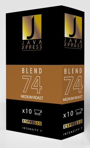 Java Xpress Nespresso Compatible Coffee Capsules Blend 74 Pack of 100 (Pack of 10 x 10 Capsules)