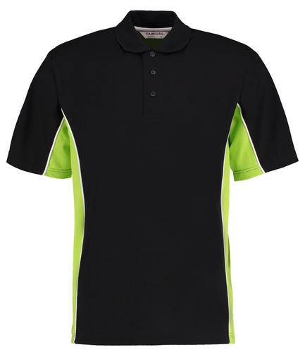 Gamegear Track Poly/Cotton Piqué Polo Shirt Black/Lime Green 3XL