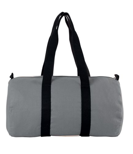 Kimood Cotton Canvas Barrel Bag Grey/Black