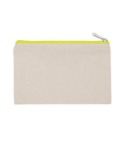 Kimood Small Cotton Canvas Pouch Natural/Fluorescent Yellow