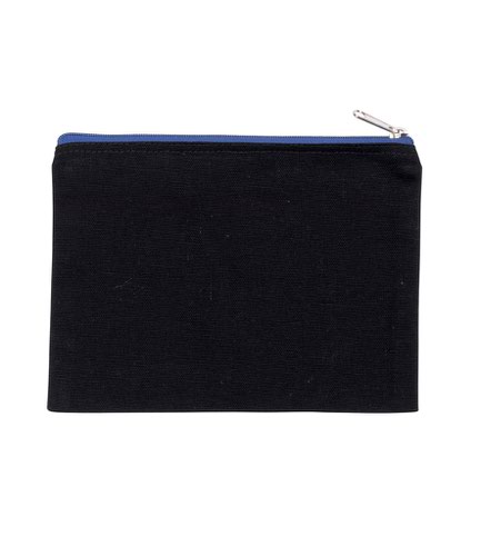 Kimood Medium Cotton Canvas Pouch Black/Royal Blue