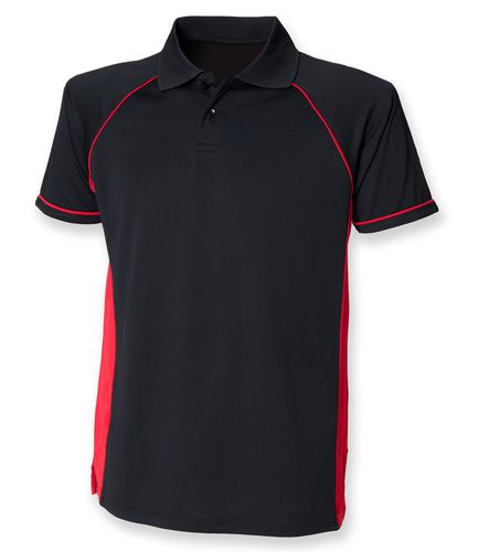 Finden and Hales Performance Panel Polo Shirt Black/Red L