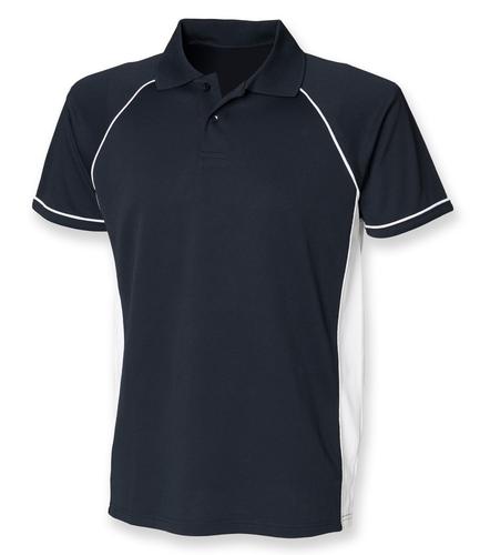 Finden and Hales Performance Panel Polo Shirt Navy/White L