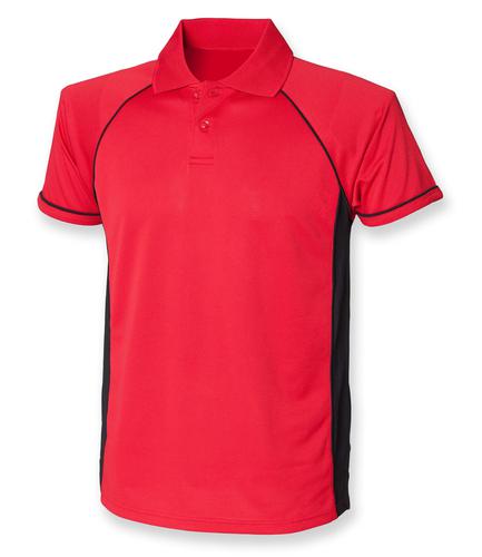Finden and Hales Performance Panel Polo Shirt Red/Black L