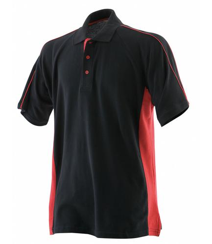 Finden and Hales Sports Cotton Piqué Polo Shirt Black/Red 3XL
