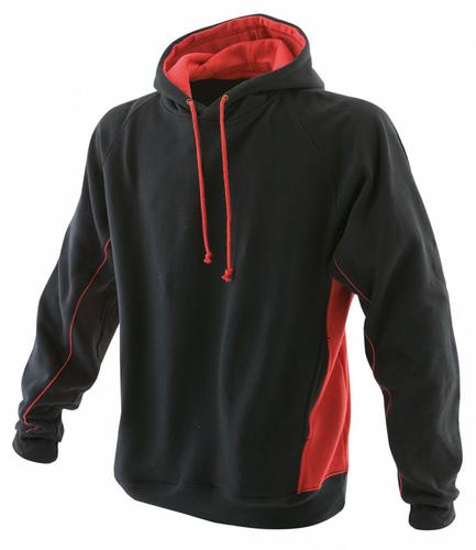 Finden and Hales Contrast Hooded Sweatshirt Black/Red 3XL