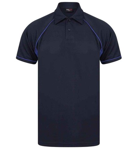 Finden and Hales Kids Performance Piped Polo Shirt Navy/Royal Blue/Royal Blue 11-12