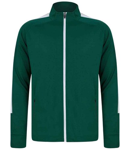 Finden and Hales Knitted Tracksuit Top Bottle Green/White XS