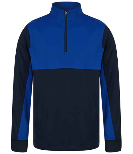 Finden and Hales 1/4 Zip Tracksuit Top Navy/Royal Blue 3XL