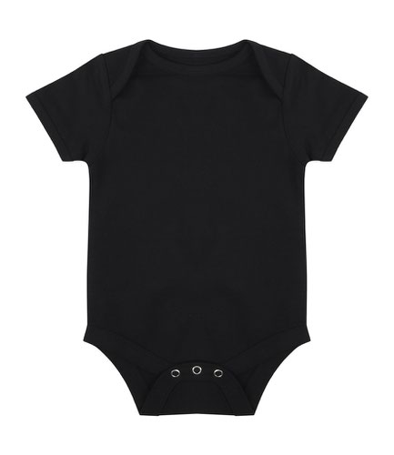 Larkwood Essential Short Sleeve Baby Bodysuit Black 12-18