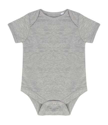 Larkwood Essential Short Sleeve Baby Bodysuit Heather Grey 3-6
