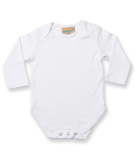 Larkwood Long Sleeve Baby Bodysuit White 0-3